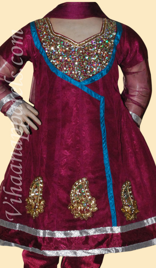 Net , Shantoon jacquard Kids salwar kameez