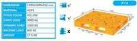 4 Ways Entry Plastic Pallets - Hdpe, 1200x1000x150 Mm, Yellow | Durable, Lightweight, Sanitizable, Stackable