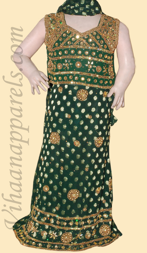 Brocade kids lehenga