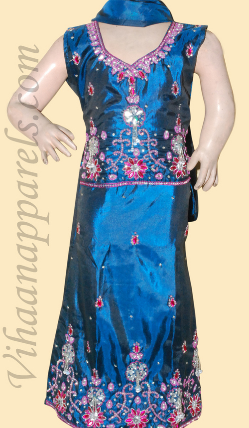 Silk kids lehenga
