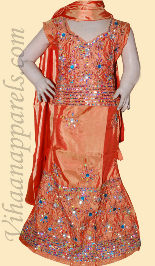 Silk kids lehenga