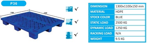 Light Duty Nestable Plastics Pallet 4 Way Entry