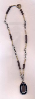Bone Chain Leather Necklace