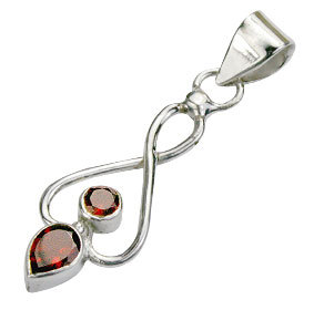 Garnet Pendent - Sterling Silver, 1.5 Inch, Red | Handmade, Elegant Design, Garnet Gemstone Accent