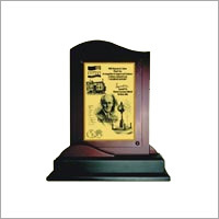 Metal Stand Glass Trophy