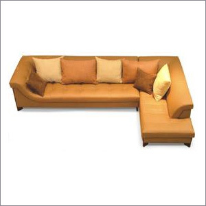 Lounge Sofa - Leather, 7ft x 5ft, Beige | Foam Cushioning, Comfortable Seating, Stylish Design, Wooden Legs