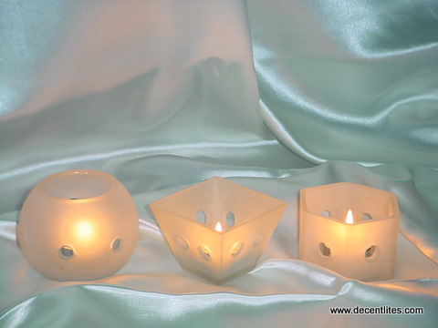 Frosted  Candle Holder
