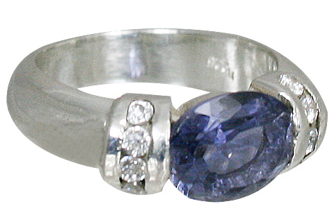 Iolite/Cubic Zirconia Ring