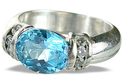 Blue Topaz/Cubic Zirconia Ring