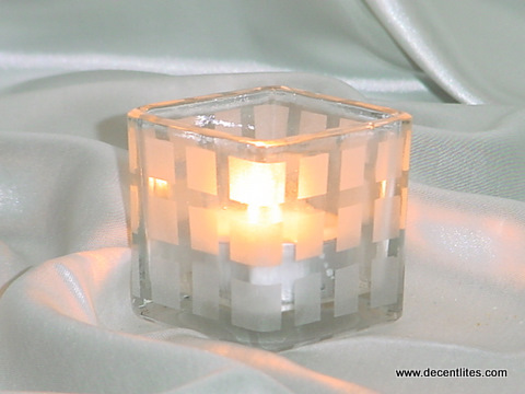 Frosted  Candle Holder
