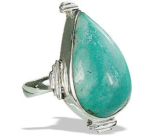 Turquoise Ring - Sterling Silver, 15x24 to 17x30 mm, Green | Handcrafted, Elegant Design, Unique Style