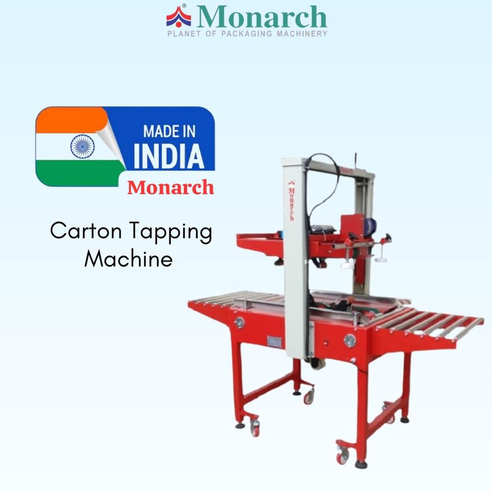 Box Tapping Machine - BOPP Tap Material, Dimensions 120MM - Unlimited x 120MM - 650MM x 120MM - 650MM, 660W Power | Semi-Automatic, Heavy Duty, Adjustable Tape Overlap Length, Top & Bottom Drive Type