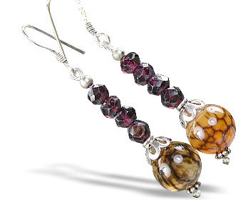 Garnet/Agate Earrings
