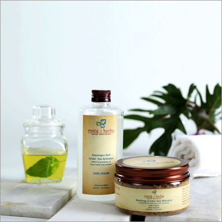 Under Eye Kit - Glass Jar Masque 50gm, Plastic Bottle Activator 30ml | Reduces Puffiness, Brightens Eyes, Hydrates Skin, Natural Ingredients