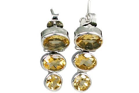 Citrine Earrings - Sterling Silver, 1 Inch, Yellow | Handmade, Faceted Gemstone Accents, Elegant Design