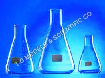 FLASK, CONICAL BOTTAM BOROSILICATE GLASS