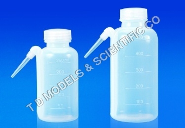 WASH BOTTLES (NEW TYPE) - LDPE, 125ml/250ml/500ml, Translucent, Unbreakable, Built-In Delivery Tube, Graduated