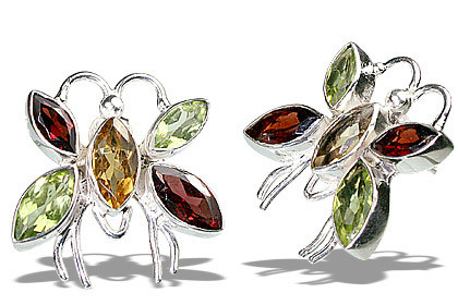 Citrine/Peridot/Garnet Earrings