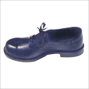 Black Pvc Sole Leather Safety Shoes