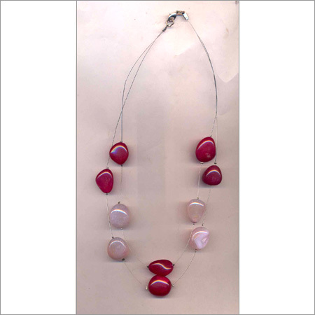 Beaded Red White Necklace