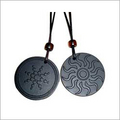 Scalar Energy Pendant - Natural Minerals, 30-40 Mm Diameter, Black Color, 5-7 Mm Thickness | Cellular Nutrition, Detoxification, Immune Support, Reduced Inflammation