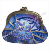 Leather Hand Painted Coin Purse - Leather Material, 100-150 Grams Weight | Spacious, Alluring Look, Easy To Open And Close