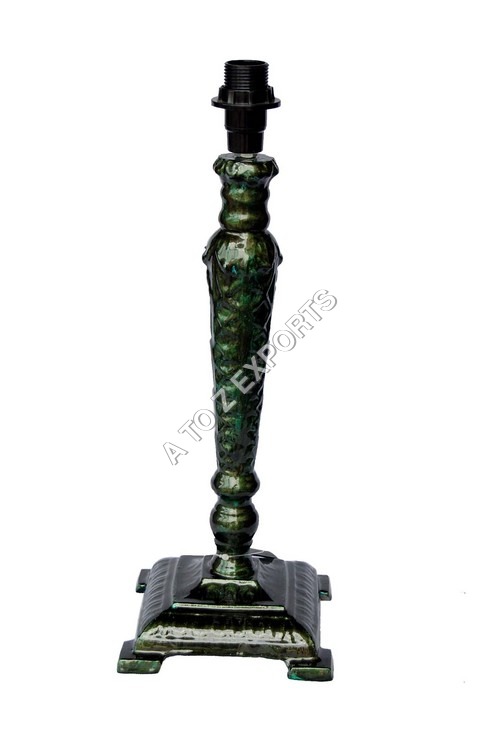 Aluminum Lamp Base - 10x4 Inch, Green Metal Design | Traditional Style, Electric Power Source, Soft Lighting
