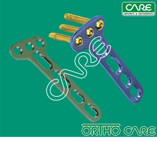 Green And Blue Locking T-Plates Oblique Angled 3.5Mm