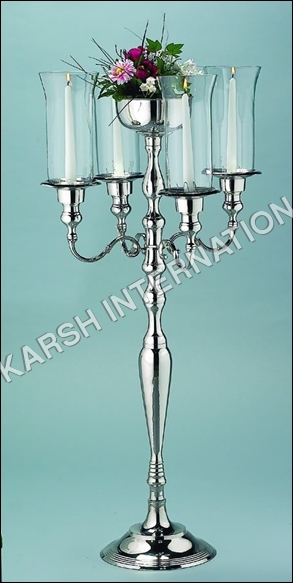Aluminium Candelabra with Floral Bowl