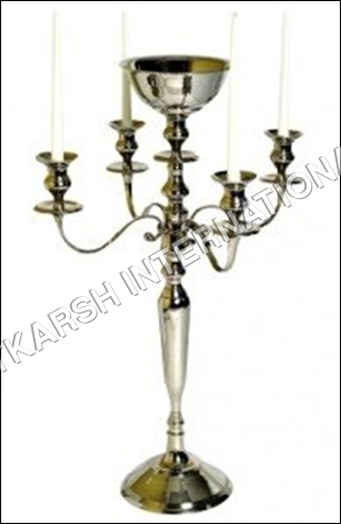 Aluminium Candelabra With Floral Bowl