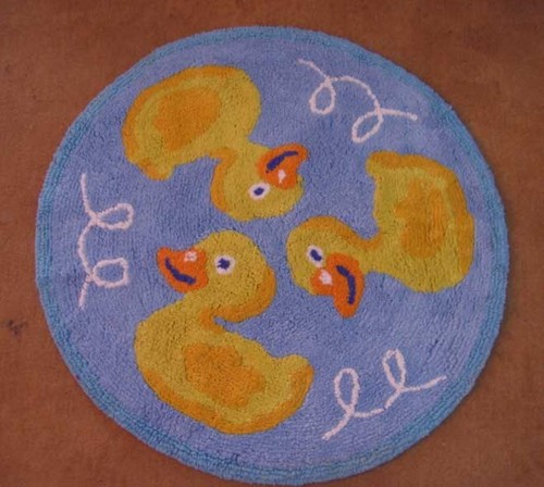 BATHMAT - Cotton, 25 cm Diameter, Blue, Round | Absorbent, Soft, Durable, Decorative, Water-Resistant, Quick-Drying