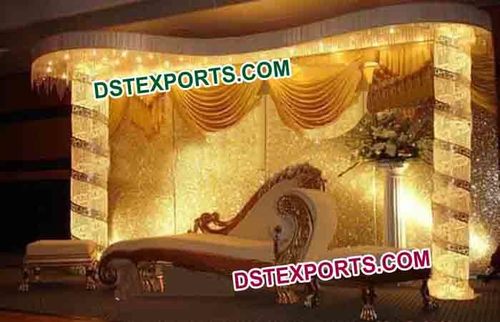 Latest Asian Wedding Royal Crystal Stage