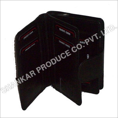 Leather RFID Credit Card Standing Wallet