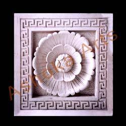 Marble Panel - Marble, 12x12 Inches, Off-White | Polished Finish, Elephant Motif, Durable, Customizable Square Panel
