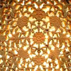 Sandstone Lattice Flower Carving