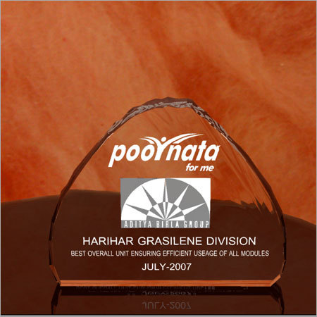 Crystal Plaque With Company Logo
