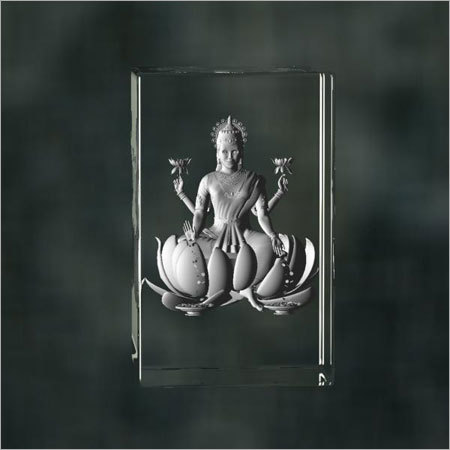 Lakshmi Engraved Crystal Cube
