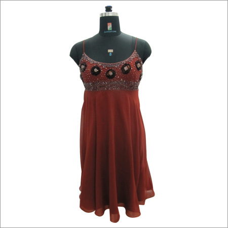 Hand Beaded Ladies Short Dress