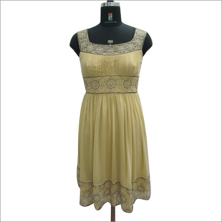 Hand Beaded Short Ladies Dress