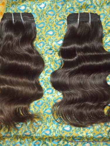 Curly machine weft hair