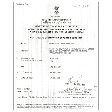 Import Export Code