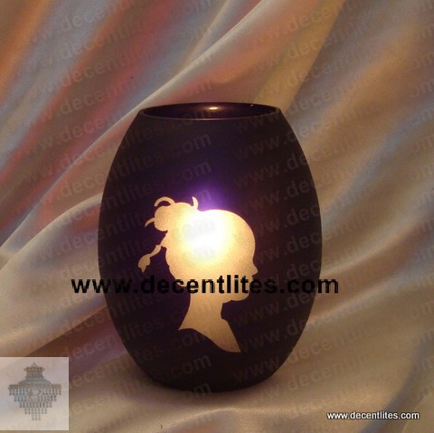 Etching Frosted Candle Holder 