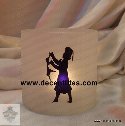 Etching Frosted Candle Holder