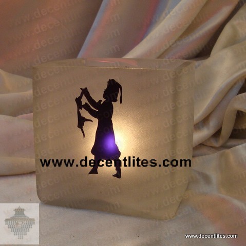 Etching Frosted Candle Holder