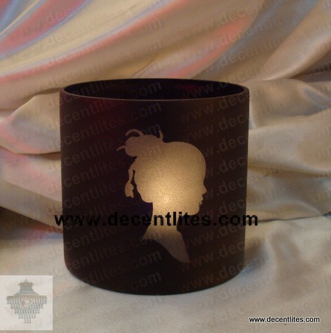 Etching Frosted Candle Holder