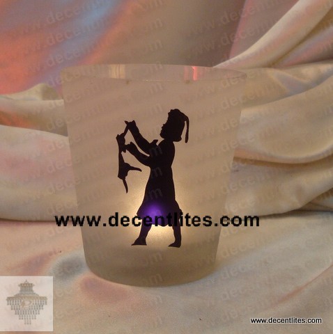 Etching Frosted Candle Holder