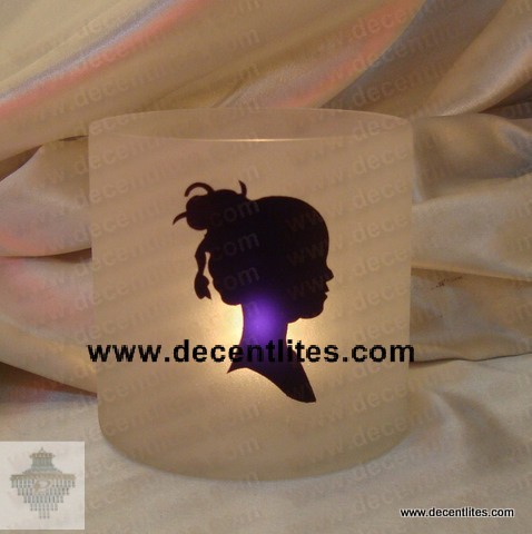 Etching Frosted Candle Holder