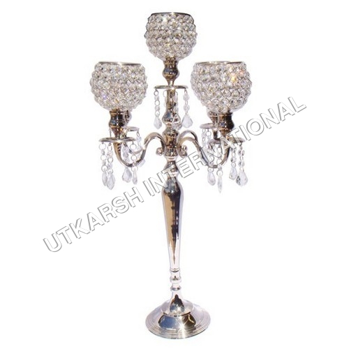 Crystal candelabra w/5-votives
