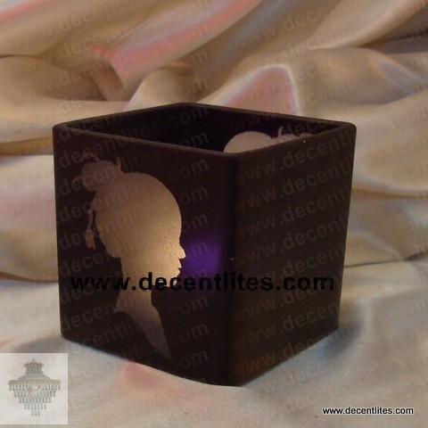 Etching Frosted Candle Holder