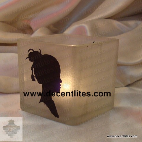 Etching Frosted Candle Holder 